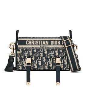 DIOR/DIORCAMP series women's small blue classic vintage canvas shoulder bag M1241ORIW_M928