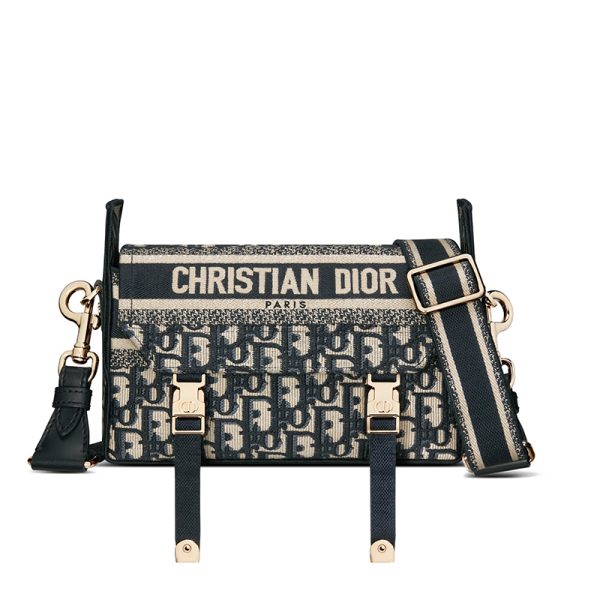 DIOR/DIORCAMP series women's small blue classic vintage canvas shoulder bag M1241ORIW_M928