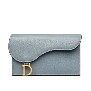DIOR/SADDLE series women's cloud blue goat leather bag coin purse S5692CCEH_M81B