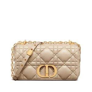 DIOR/CARO series medium natural color oversized rattan plaid shoulder bag M9242UNGK_M116
