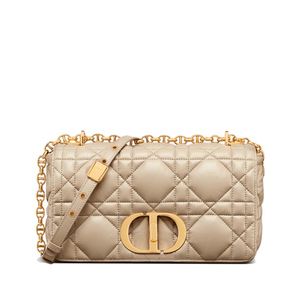 DIOR/CARO series medium natural color oversized rattan plaid shoulder bag M9242UNGK_M116