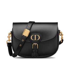 Dior BOBBY series black smooth calf leather shoulder bag M9319UMOL_M900