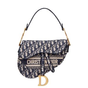 DIOR/SADDLE ORIGINAL Blue Embroidered Canvas Shoulder Bag M0446CRIW_M928