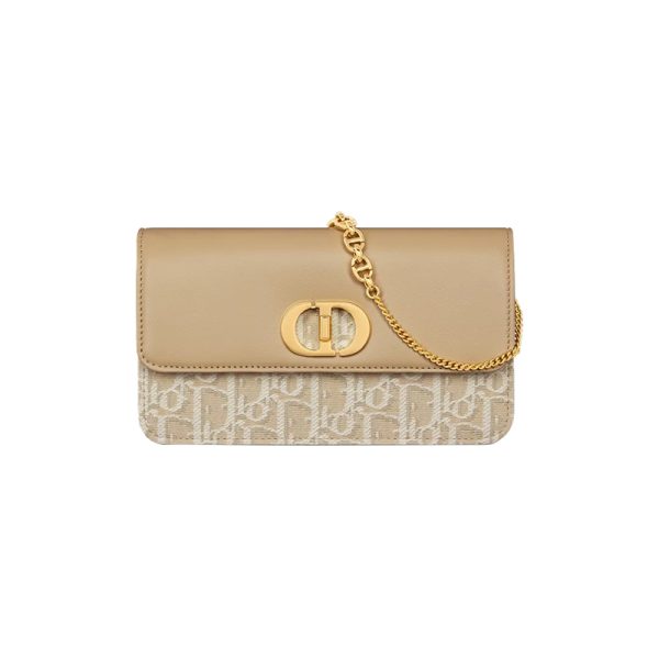 Dior/Women's Brown Jacquard Canvas with Leather Flip Open Shoulder Bag S2375UNKO_M925