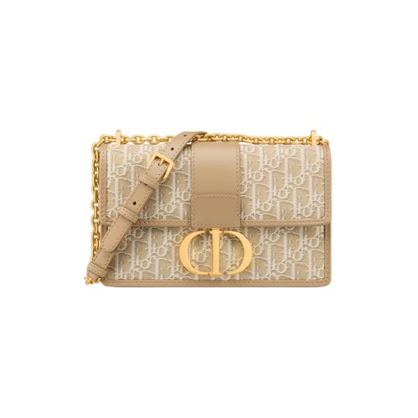 Dior/Women's Brown Jacquard Canvas with Leather Flip Shoulder Bag M9208UTZQ_M925