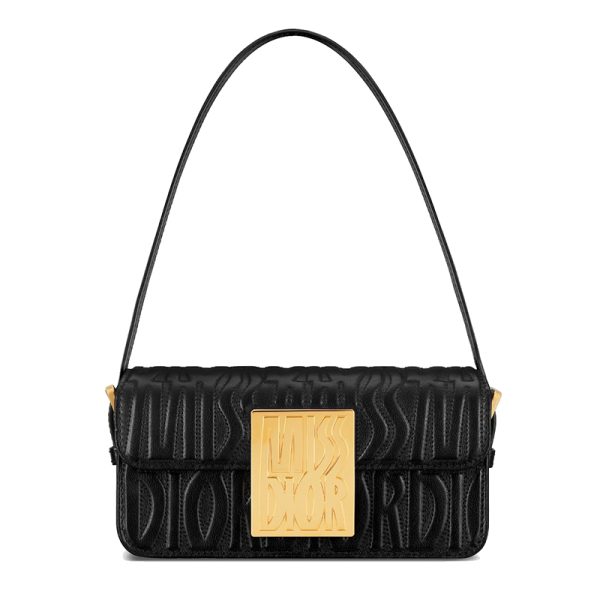 DIOR/Women's Black Quilted Calfskin Shoulder Bag M2610UBOS_M900