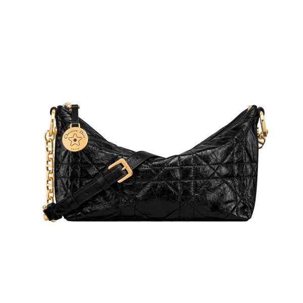 DIOR/Women's Black Shiny Beef Leather Shoulder Bag S3202UNIO_M900