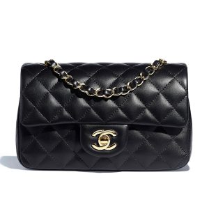 CHANEL/Women's Black Classic Diamond Pattern Sheepskin Shoulder Bag