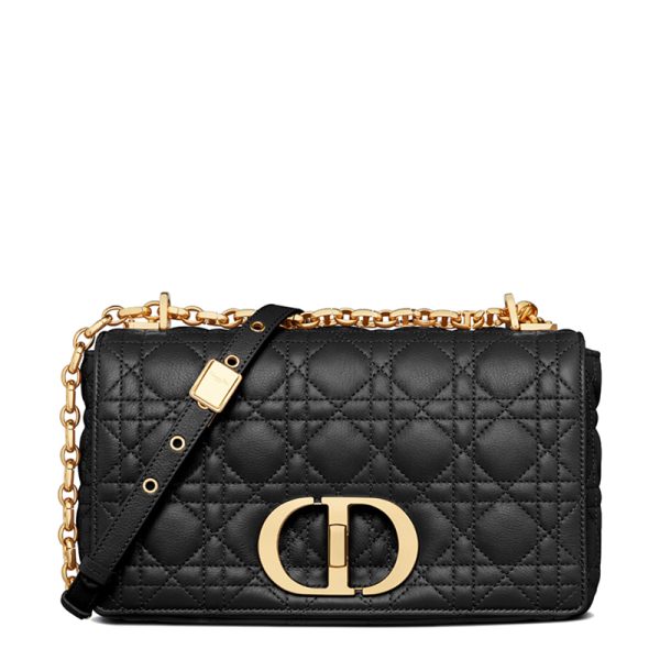 Dior 20 CARO series women's medium black calf leather shoulder bag M9242UWHC_M900