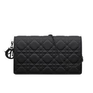 DIOR/20LADY DIOR series black matte calf leather single shoulder three in one bag S0204SLOI_M989