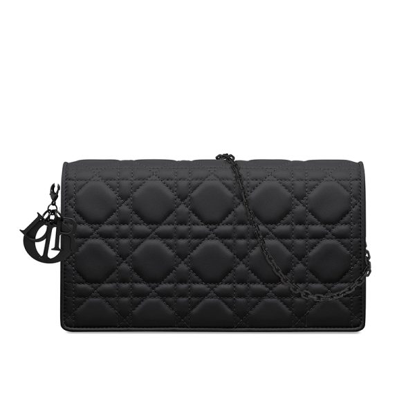 DIOR/20LADY DIOR series black matte calf leather single shoulder three in one bag S0204SLOI_M989