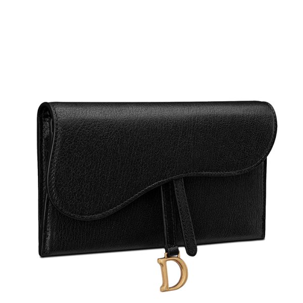 DIOR/SADDLE series women's black sheepskin leather crossbody bag S5614CCEH_M900 - Image 2
