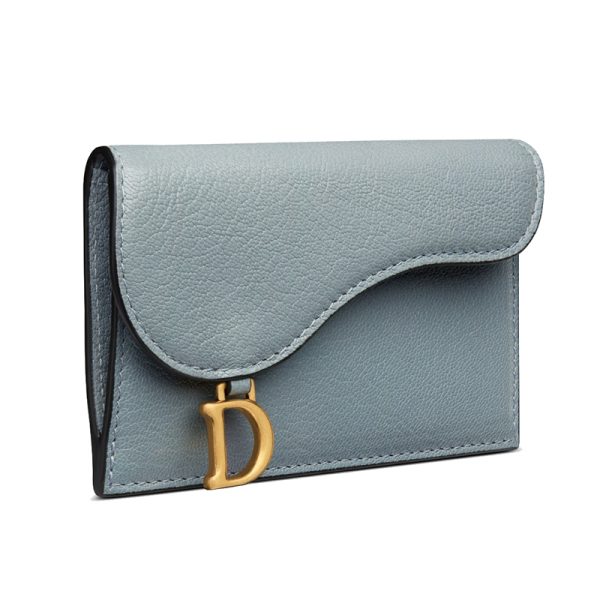 DIOR/SADDLE series women's cloud blue goat leather bag coin purse S5692CCEH_M81B - Image 2