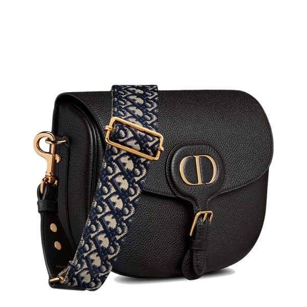 DIOR/BOBBY series women's black grain cowhide blue shoulder bag M9320UBBY_M911 - Image 2