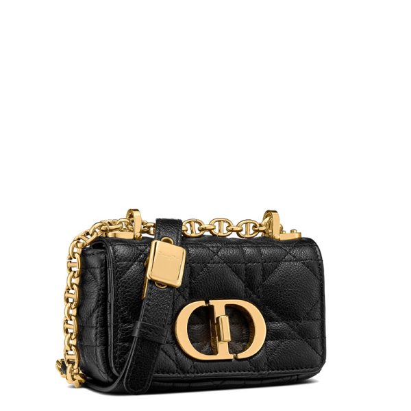 Dior 20 CARO series women's micro black soft calf leather shoulder crossbody bag S2022UWHC_M900 - Image 2
