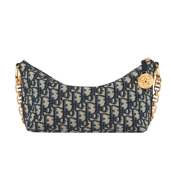 DIOR/Women's Navy Blue Jacquard Star Shoulder Bag S3202UTZQ_M928 - Image 2