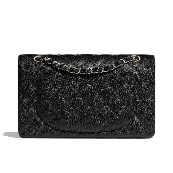 CHANEL/Classic Small Black Calfskin Silver Buckle Chain Shoulder Bag - Image 2