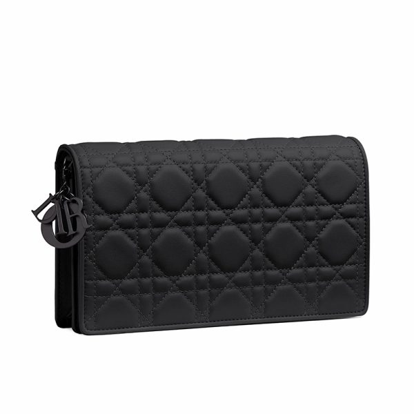 DIOR/20LADY DIOR series black matte calf leather single shoulder three in one bag S0204SLOI_M989 - Image 2