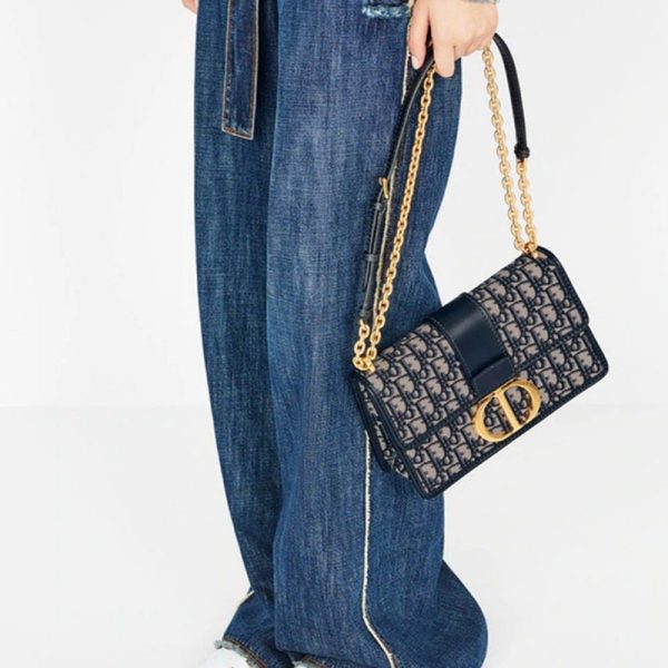 DIOR/Dior Oblique Printed 30 Montaigne Embroidered Old Flower Full Print Shoulder Bag S2022UWHC_M900 - Image 6