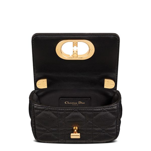Dior 20 CARO series women's micro black soft calf leather shoulder crossbody bag S2022UWHC_M900 - Image 3