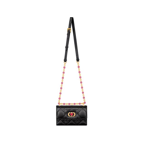 Dior/ Women's Black Sheepskin Heart shaped Shoulder Bag S5169UBWO_M900 - Image 3