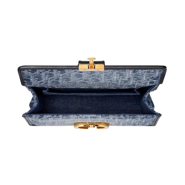 DIOR/Women's Blue Canvas Flip Shoulder Bag M9334UDCE_M49E - Image 3