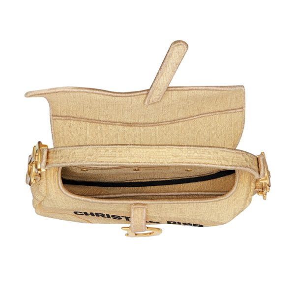 DIOR/Women's Beige Lafite Grass Flip Shoulder Bag M0446CEZA_M918 - Image 3