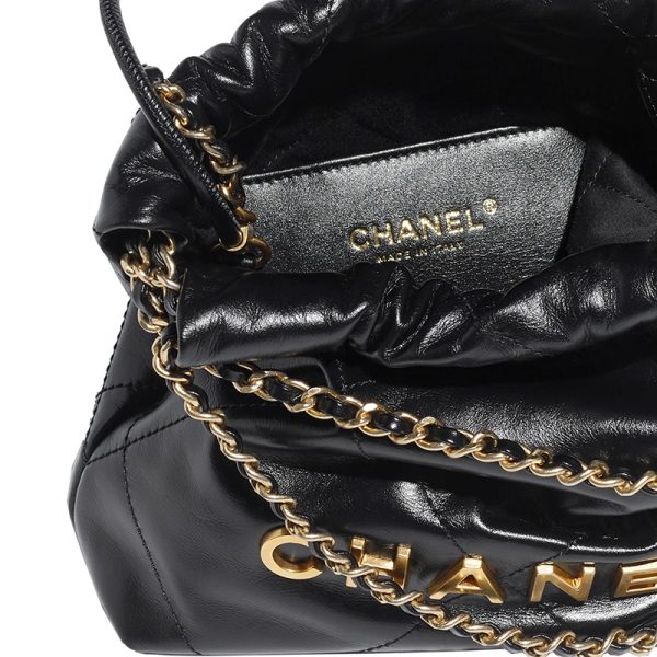 CHANEL/Women's black calf leather chain bag - Image 4
