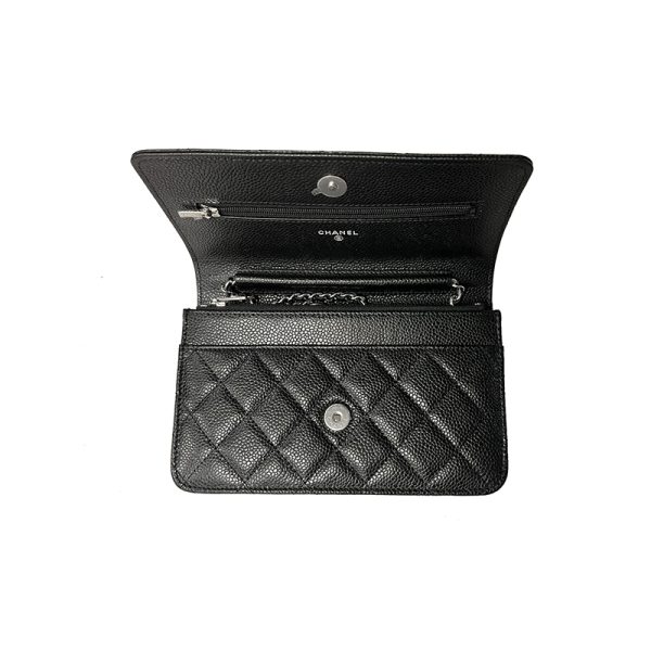 CHANEL/WOC women's black caviar calf leather crossbody bag - Image 4