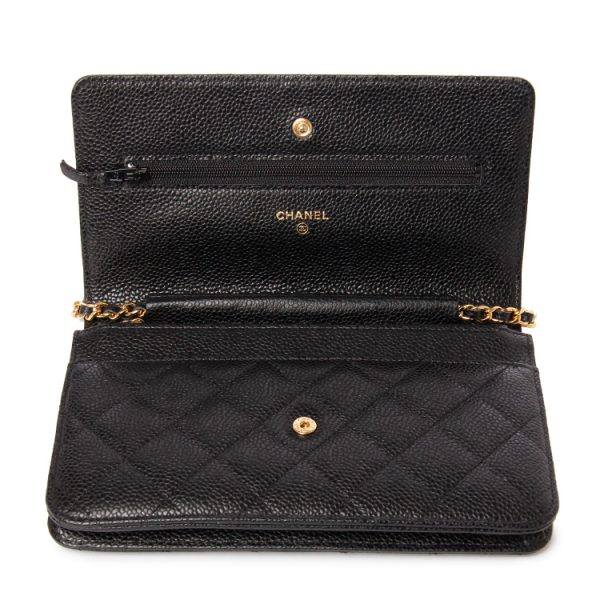 CHANEL/Women's black calf leather flip shoulder bag - Image 3