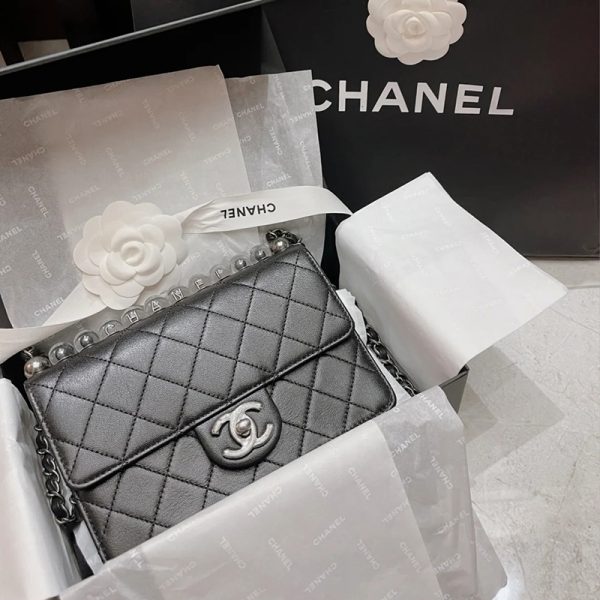 CHANEL/Luxury Sheepskin Leather Diamond Grid Single Shoulder Bag - Image 2