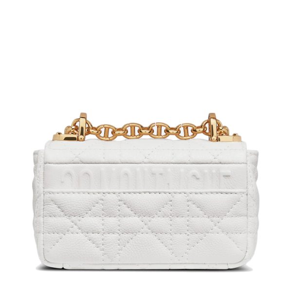 DIOR/CARO Series Women's Super Mini Milk White Soft Cow Leather Shoulder Bag S2022UWHC_M030 - Image 4