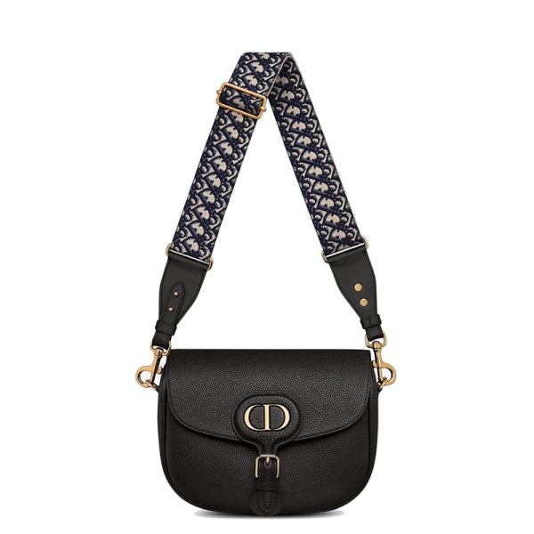 DIOR/BOBBY series women's black grain cowhide blue shoulder bag M9320UBBY_M911 - Image 4