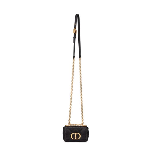 Dior 20 CARO series women's micro black soft calf leather shoulder crossbody bag S2022UWHC_M900 - Image 4