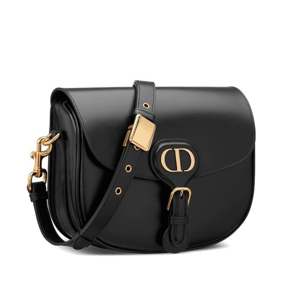 Dior BOBBY series black smooth calf leather shoulder bag M9319UMOL_M900 - Image 2