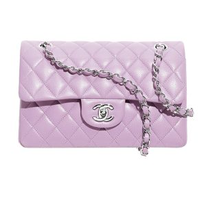 Chanel/Women's Light Purple Leather Shoulder Bag