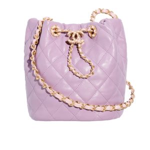 Chanel/Women's Light Purple Sheepskin Shoulder Bag
