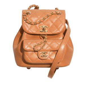 Chanel/Women's Small Camel Leather Backpack