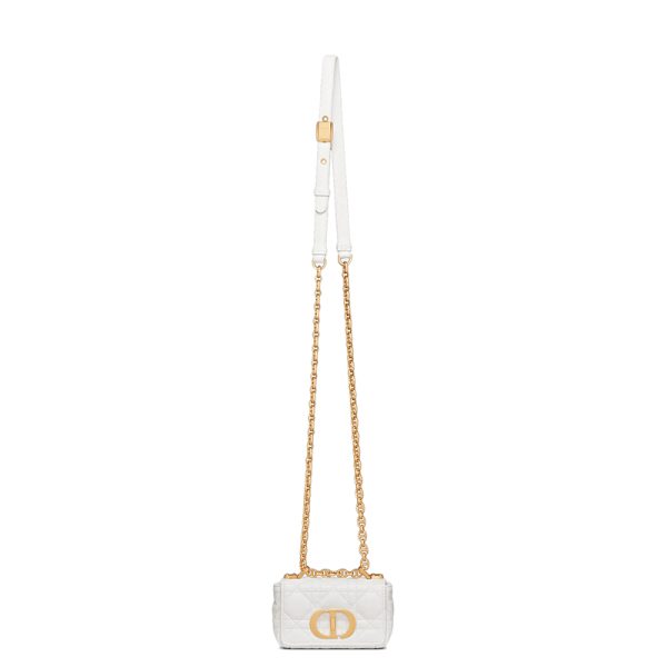 DIOR/CARO Series Women's Super Mini Milk White Soft Cow Leather Shoulder Bag S2022UWHC_M030 - Image 5