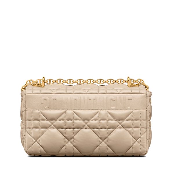 DIOR/CARO series medium natural color oversized rattan plaid shoulder bag M9242UNGK_M116 - Image 5