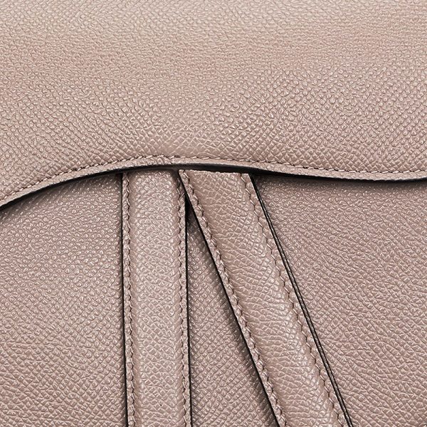 DIOR/SADDLE Women's Warm Grey Brown Grain Leather Shoulder Bag M0455CBAA_M30G - Image 5