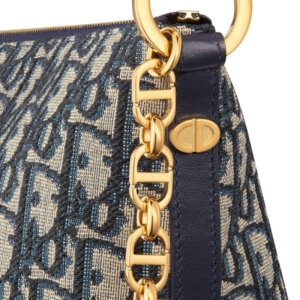 DIOR/Women's Navy Blue Jacquard Star Shoulder Bag S3202UTZQ_M928 - Image 5