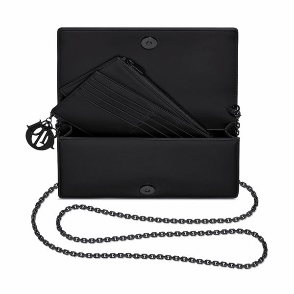 DIOR/20LADY DIOR series black matte calf leather single shoulder three in one bag S0204SLOI_M989 - Image 5