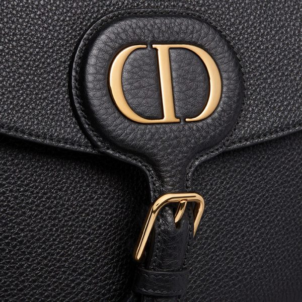 DIOR/BOBBY series women's black grain cowhide blue shoulder bag M9320UBBY_M911 - Image 6