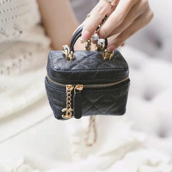 CHANEL/Lychee Skin Black Gold Buckle Shoulder Bag - Image 6