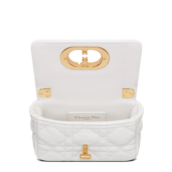DIOR/CARO Series Women's Super Mini Milk White Soft Cow Leather Shoulder Bag S2022UWHC_M030 - Image 3