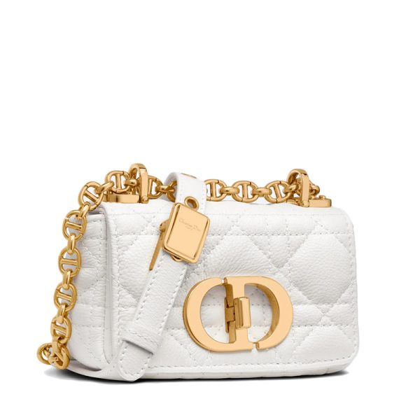 DIOR/CARO Series Women's Super Mini Milk White Soft Cow Leather Shoulder Bag S2022UWHC_M030 - Image 2