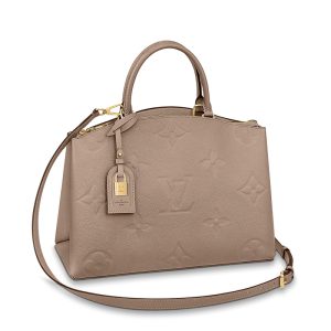 LV Pigeon Grey Embossed Grain Leather Shoulder Bag