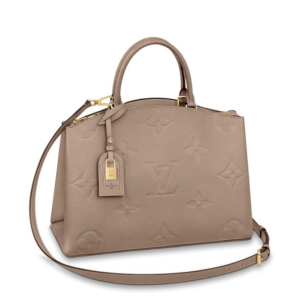 LV Pigeon Grey Embossed Grain Leather Shoulder Bag