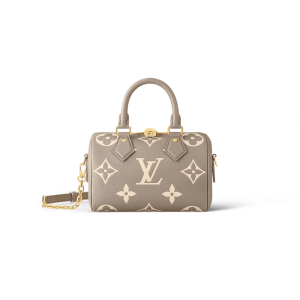 LV embossed cowhide zipper opening shoulder bag